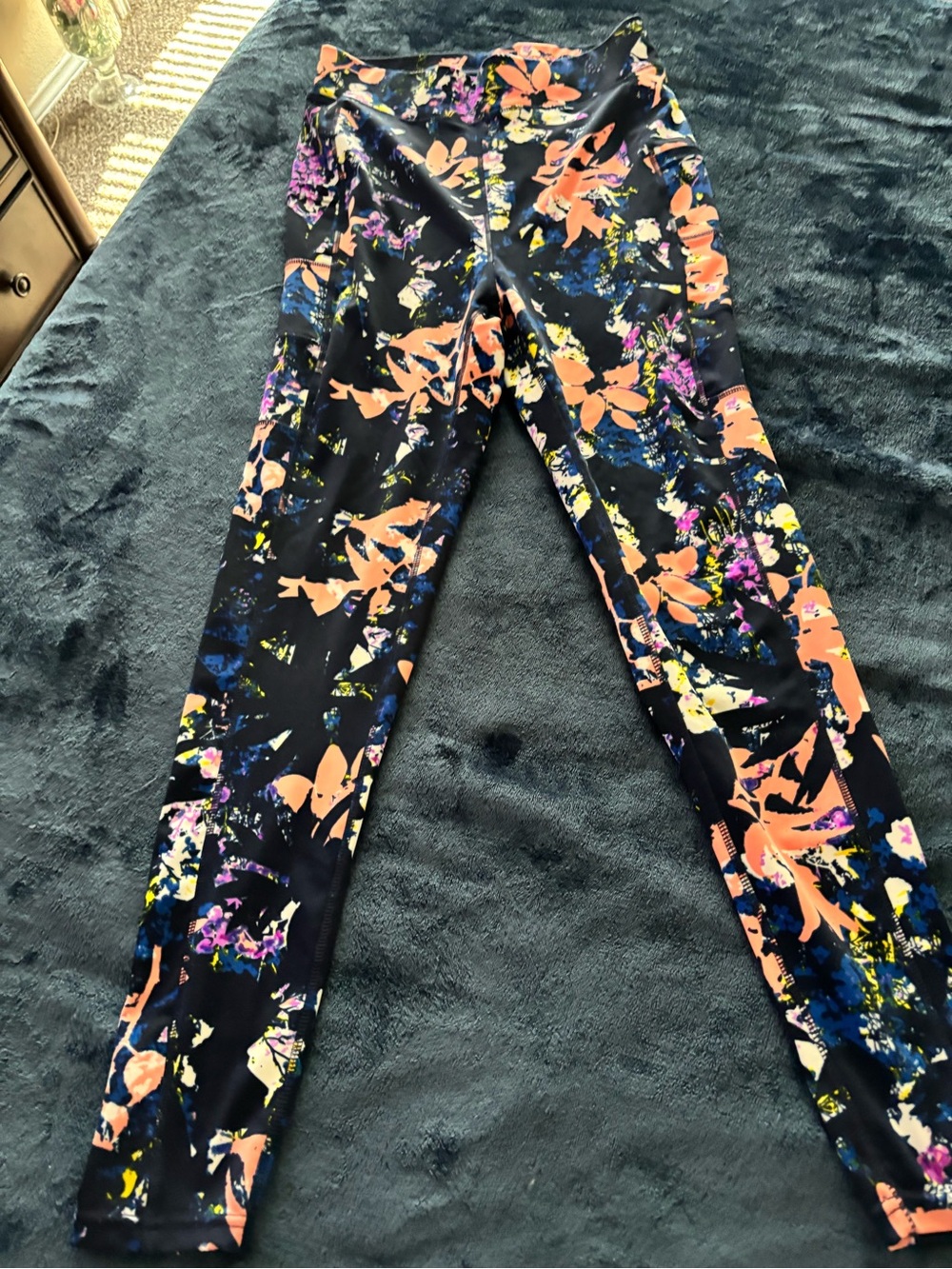 Pop Fit Leggins Size L Coral & Navy #4